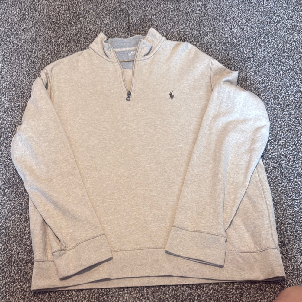 Men's Beige Half-Zip Sweater